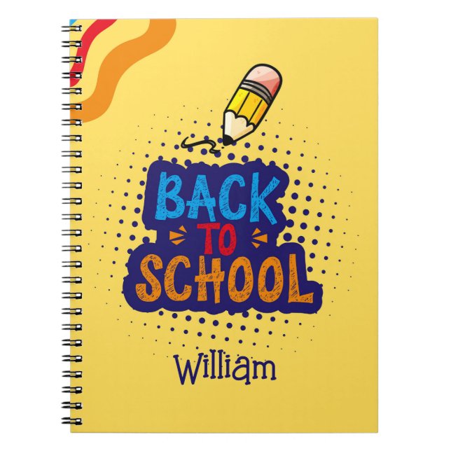 Personalised "Back To School" Fun Doodle Notebook (Front)