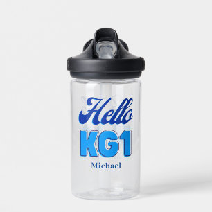 Personalised Back To School, KG1, Hello Kg1 Water Bottle