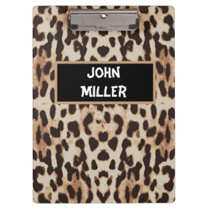 Personalised Back to school leopard skin Clipboard