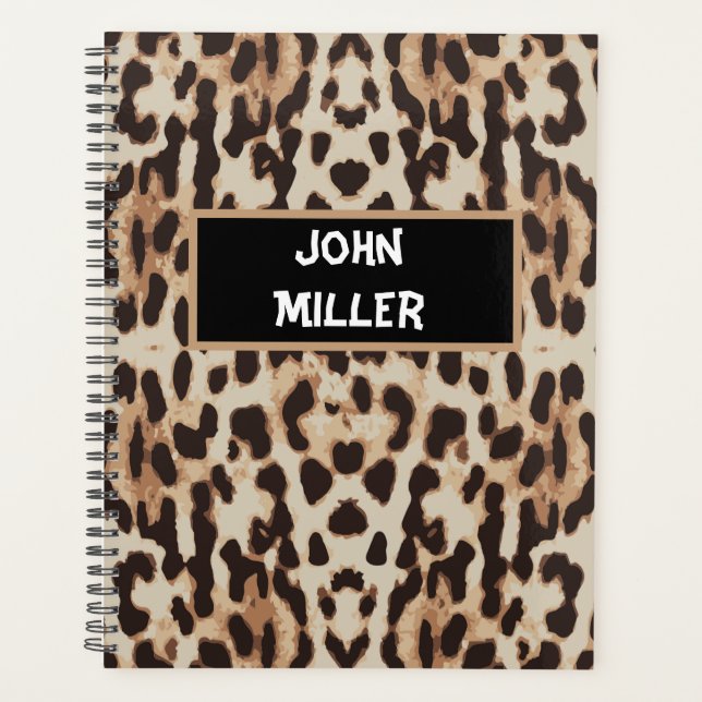 Personalised Back to school leopard skin Planner (Front)