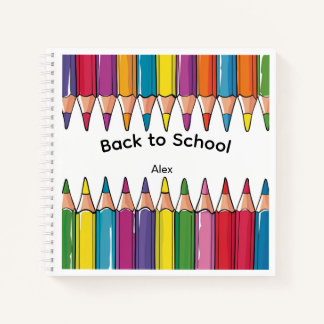 Personalised Back to School Notebook with Pencils