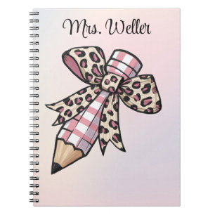 Personalised back to school Pencil with bow  Notebook