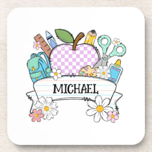 Personalised Back-to-School Supplies with Apple 2 Coaster