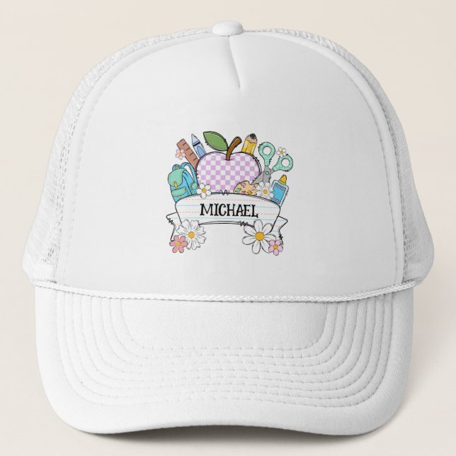 Personalised Back-to-School Supplies with Apple 2 Trucker Hat (Front)