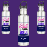 Personalised Back To School Third Grade  710 Ml Water Bottle<br><div class="desc">Personalised Back To School Third Grade stainless steel water bottle. Customise it with your name for a chic girly unique look.</div>