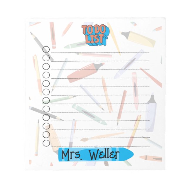 Personalised Back to School To-Do List Notepad (Front)