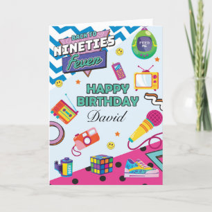 Personalised Back to the 90s Retro Birthday Card