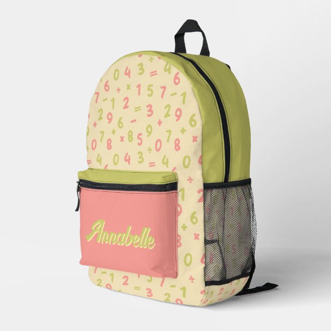 Personalised Backpack with Mathematical Design (Back Corner Right)