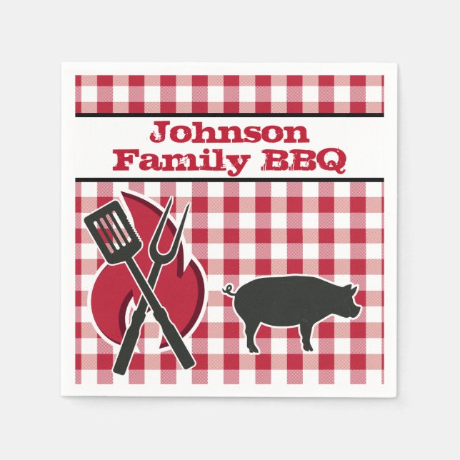 Personalised Backyard BBQ Picnic Party Napkins (Front)
