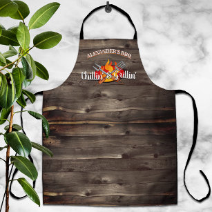 Personalised Backyard Chillin' and Grillin' BBQ Apron