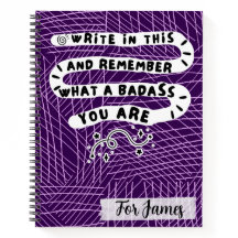 Personalised Badass Quote Purple Abstract Doodle