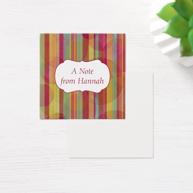 Personalised Badge Over Colourful Stripes & Circle (Desk)