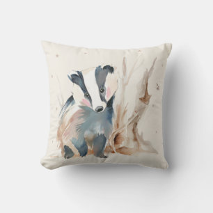 Personalised Badger Throw Pillow