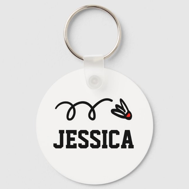 Personalised badminton keychains with cute shuttle (Front)