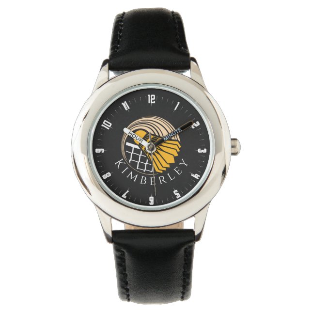 Personalised Badminton Modern Player Coach Birdie Watch (Front)