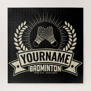 Personalised Badminton Player Name Racquet Sports  Jigsaw Puzzle