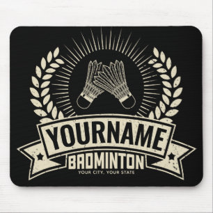 Personalised Badminton Player Name Racquet Sports Mouse Pad