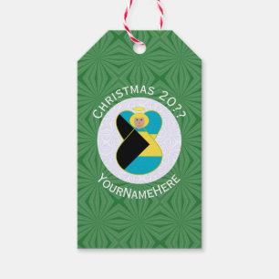 Personalised Bahamian Angel Christmas Flag  Gift Tags