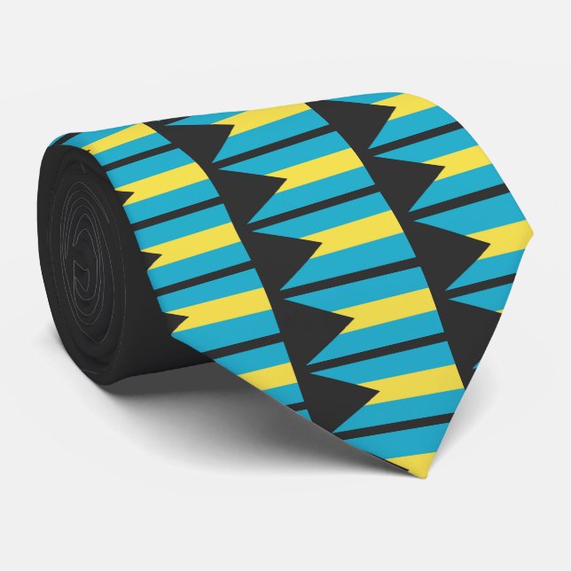 Personalised BAHAMIAN FLAG Monogram Neck Tie (Rolled)