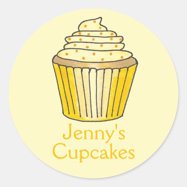 Personalised Baked Baking Cupcake Cake Stickers (Front)