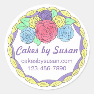 Personalised Baked By Cake Decorating Stickers