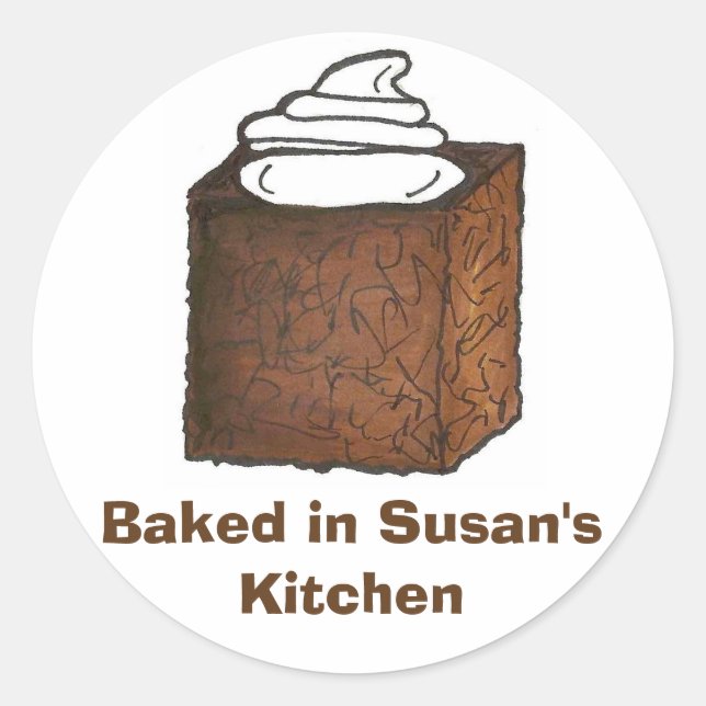 Personalised Baked by Gingerbread Cake Stickers (Front)