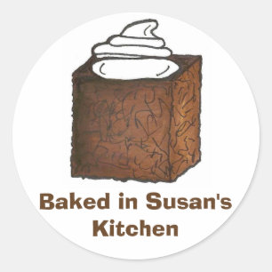 Personalised Baked by Gingerbread Cake Stickers