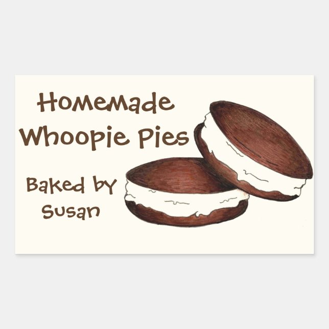 Personalised Baked By Whoopie Pie Baking PA Dutch Rectangular Sticker (Front)