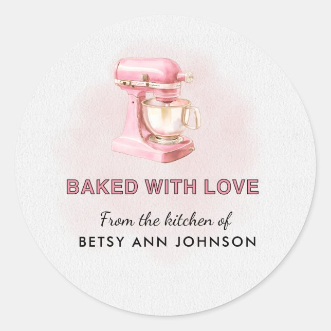 Personalised Baked with Love Stickers – Bakery (Front)