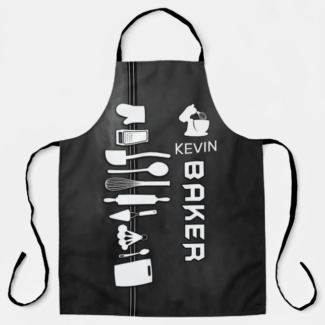 Personalised Baker Apron With Custom Name (Front)