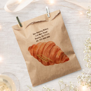 Personalised Baker Bakery Business Logo Croissant  Favour Bag