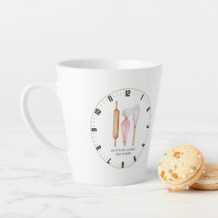 Personalised Baker Pastry Chef Time To Bake  Latte Mug