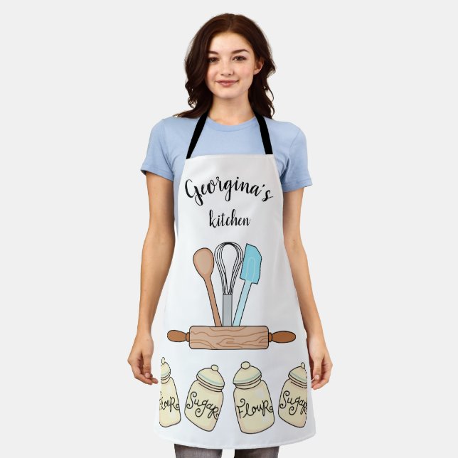 Personalised Bakers Tools Apron (Worn)