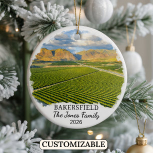 Personalised Bakersfield Ornament, California Ceramic Ornament