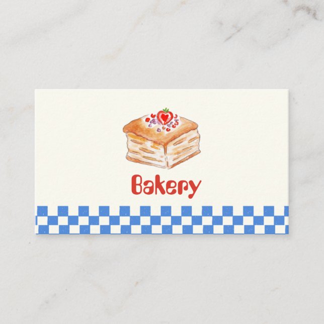 Personalised Bakery Business Card | Custom Bakery  (Front)