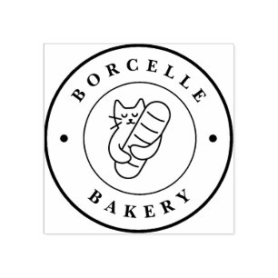 Personalised Bakery Circle Logo Custom Rubber Stamp