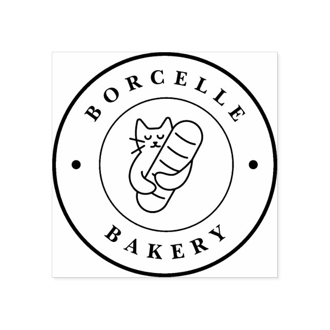 Personalised Bakery Circle Logo Custom Rubber Stamp (Imprint)