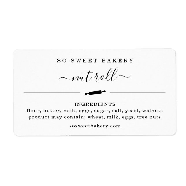 Personalised Bakery Food Sticker (Front)
