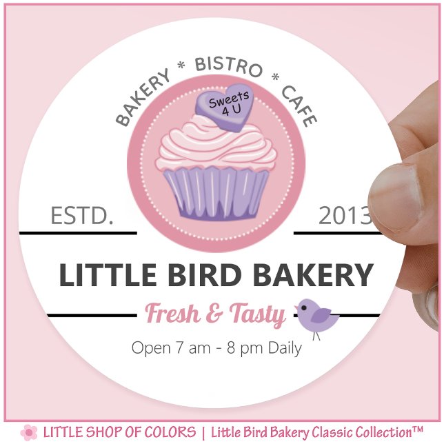 Personalised Bakery Logo  Classic Round Sticker (Creator Uploaded)