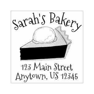 Personalised Bakery Marionberry Blueberry Pie Rubber Stamp