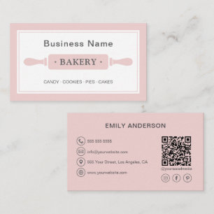 Personalised Bakery Pink Business Card