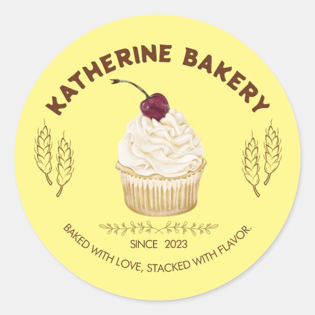 Personalised Bakery Product Label (Cupcake) (Front)