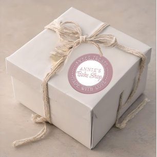 Personalised Bakery Sticker Pink Made with Love