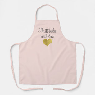 Personalised Bakes With Love Home Baker's Pink Apr Apron