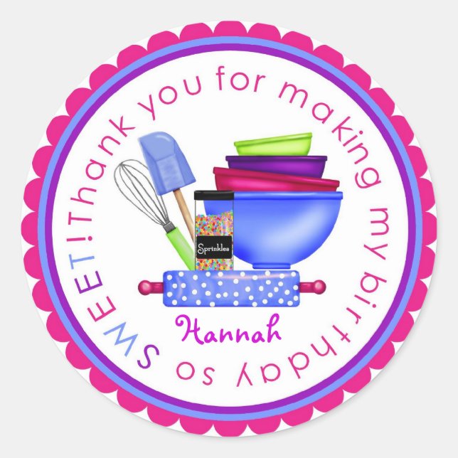 Personalised Baking Cooking Kitchen Stickers (Front)