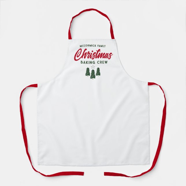  Personalised Baking Crew Fun Retro Family Apron (Front)
