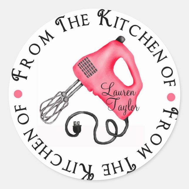 Personalised Baking Hand Mixer Kitchen Stickers (Front)