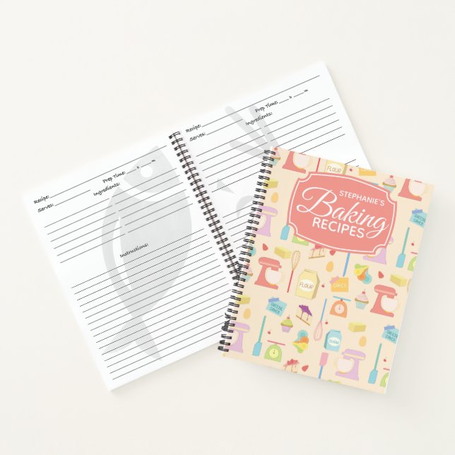 Personalised Baking Ingredients Family Recipe Notebook (Inside)
