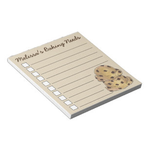 Personalised Baking Needs Cookie Dough To Do List Notepad