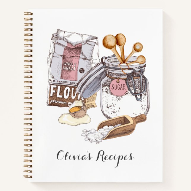 Personalised Baking Recipes Notebook (Front)